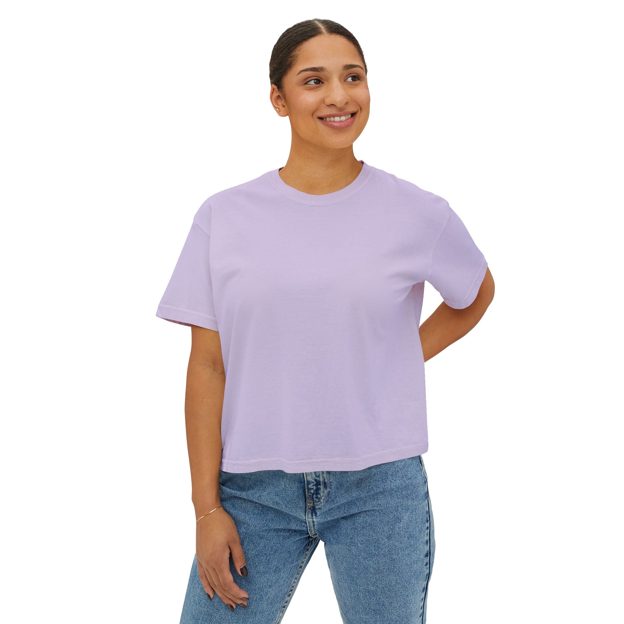 Vision Graphic Boxy Tee — Retro Script Women's Cropped T-Shirt