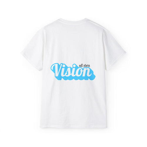 Vision All Stars Tee — Retro Script Logo Cotton T-Shirt