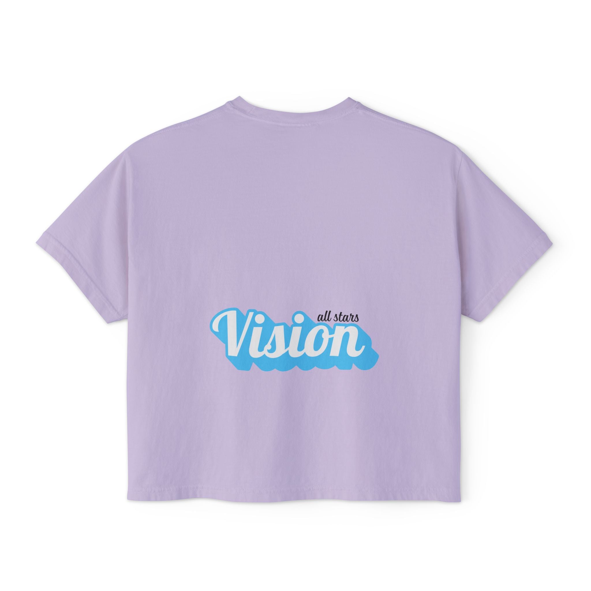Vision Graphic Boxy Tee — Retro Script Women's Cropped T-Shirt