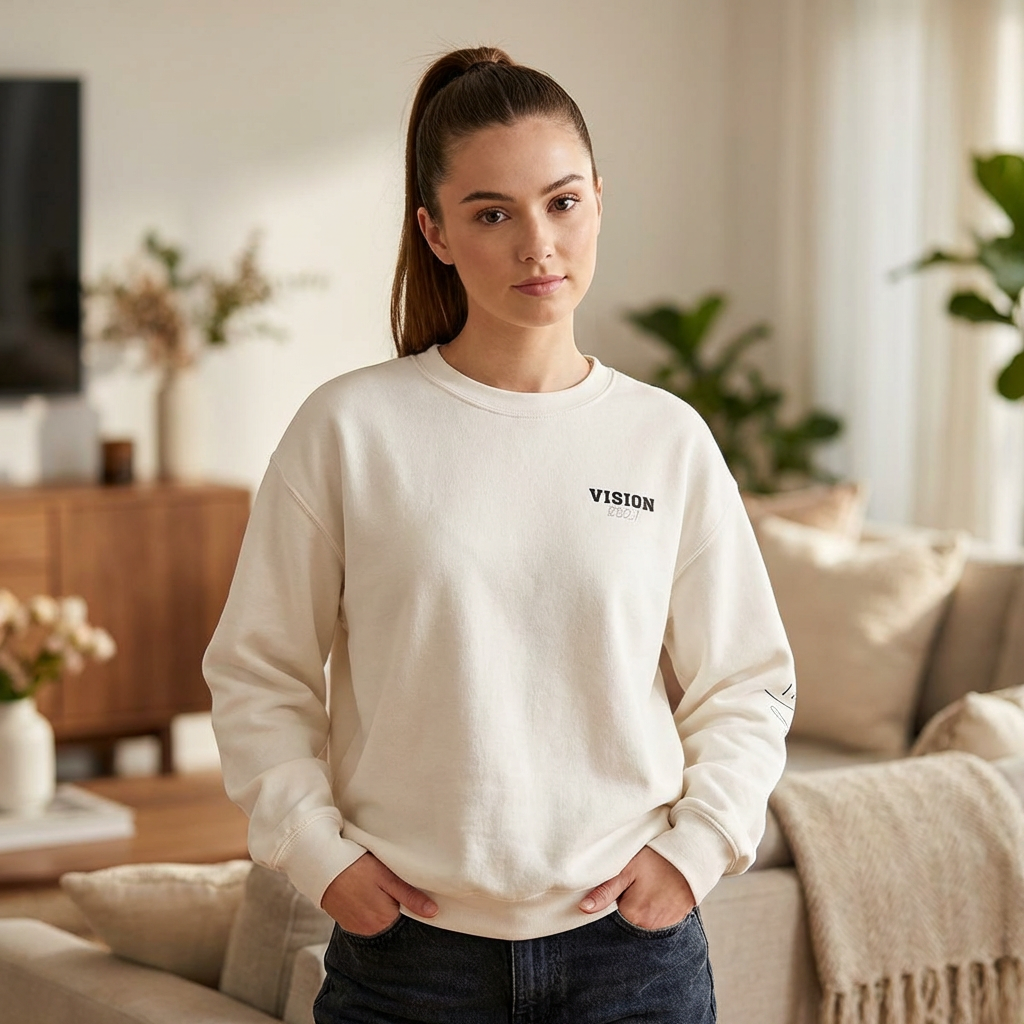 Senior Vision Crewneck Sweatshirt – 'VISION' Front, Vertical 'SENIOR' Back Design