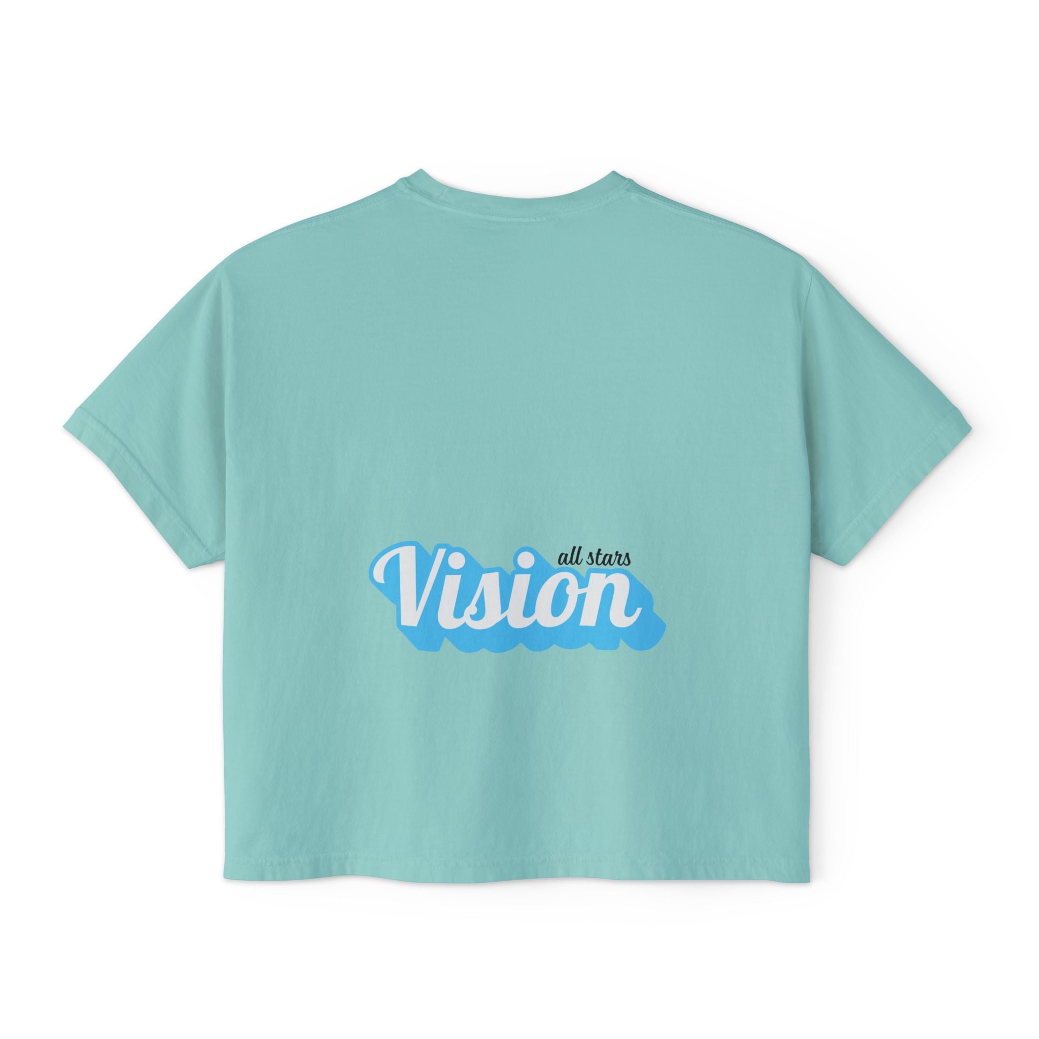 Vision Graphic Boxy Tee — Retro Script Women's Cropped T-Shirt