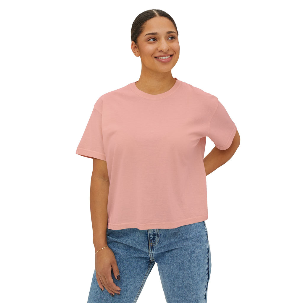 Vision Graphic Boxy Tee — Retro Script Women's Cropped T-Shirt
