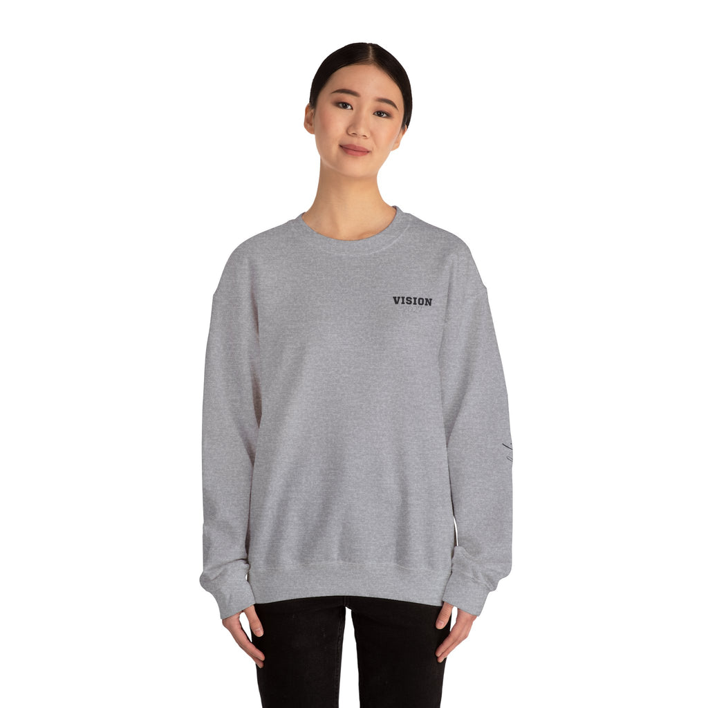 Senior Vision Crewneck Sweatshirt – 'VISION' Front, Vertical 'SENIOR' Back Design